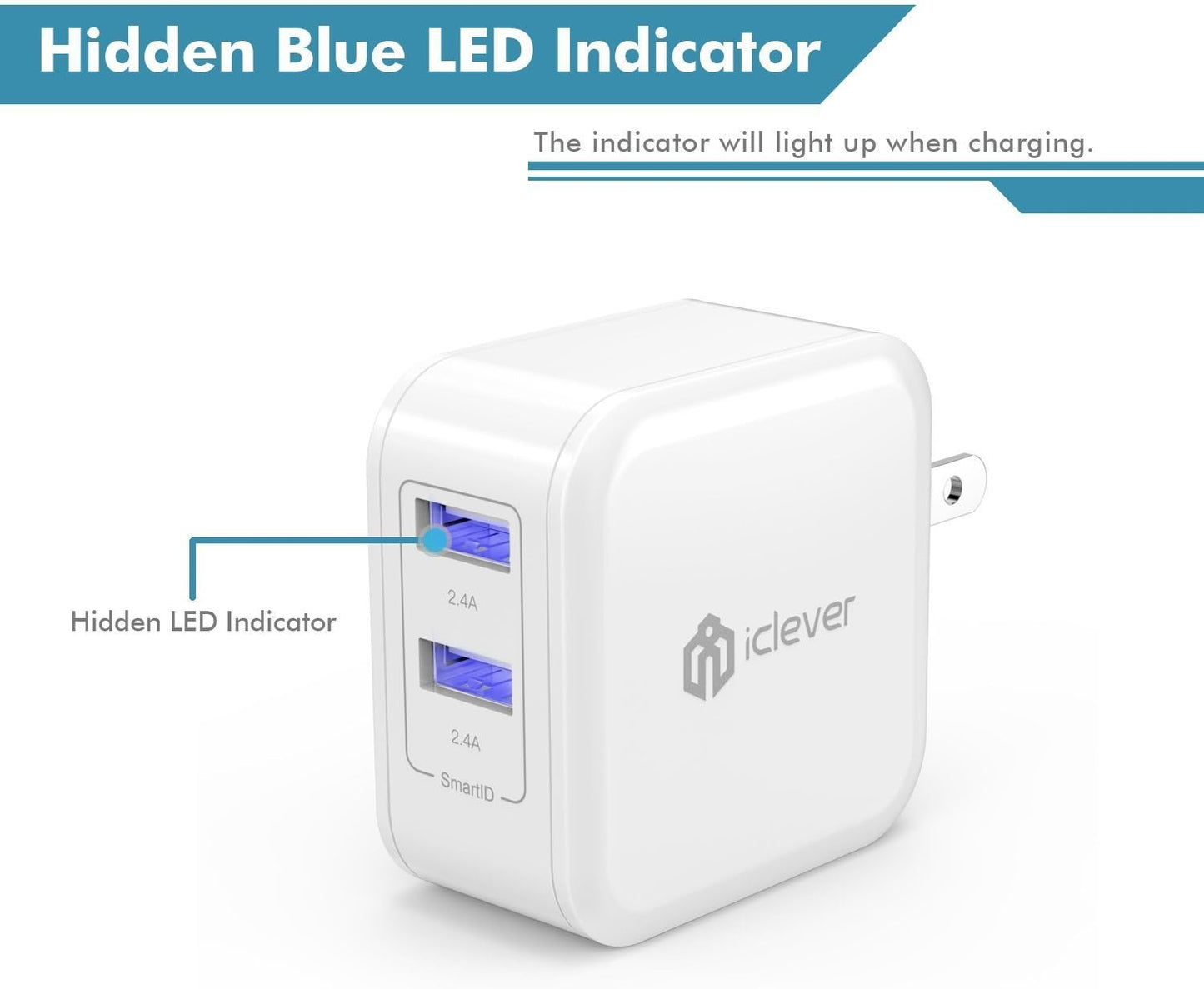 Boostcube 2Nd Generation 24W Dual USB Wall Charger with Smartid Technology, Foldable Plug, Travel Power Adapter for Iphone Xs/Xs Max/Xr/X/8 Plus/8/7 Plus/7/6S/6 Plus, Ipad Pro Air/Mini and Other Tablet